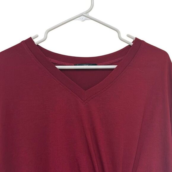 Shein Curve 4XL Red Lune Twist Front V Neck Tshirt Dress Office Corporate Work - Picture 4 of 12